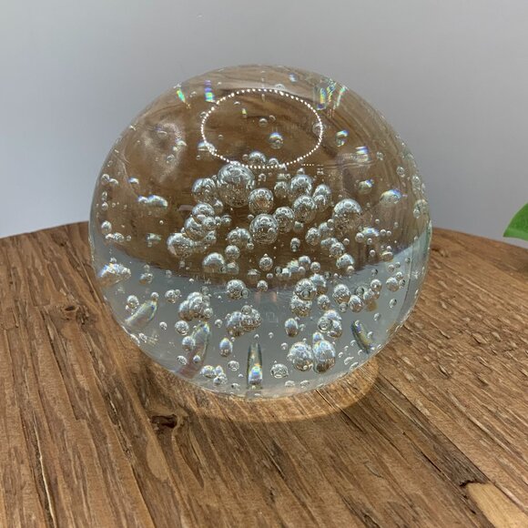 Vintage Other - Clear Glass Controlled Bubbles Ball Vintage Paperweight